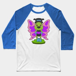 Butterfly Hat Baseball T-Shirt